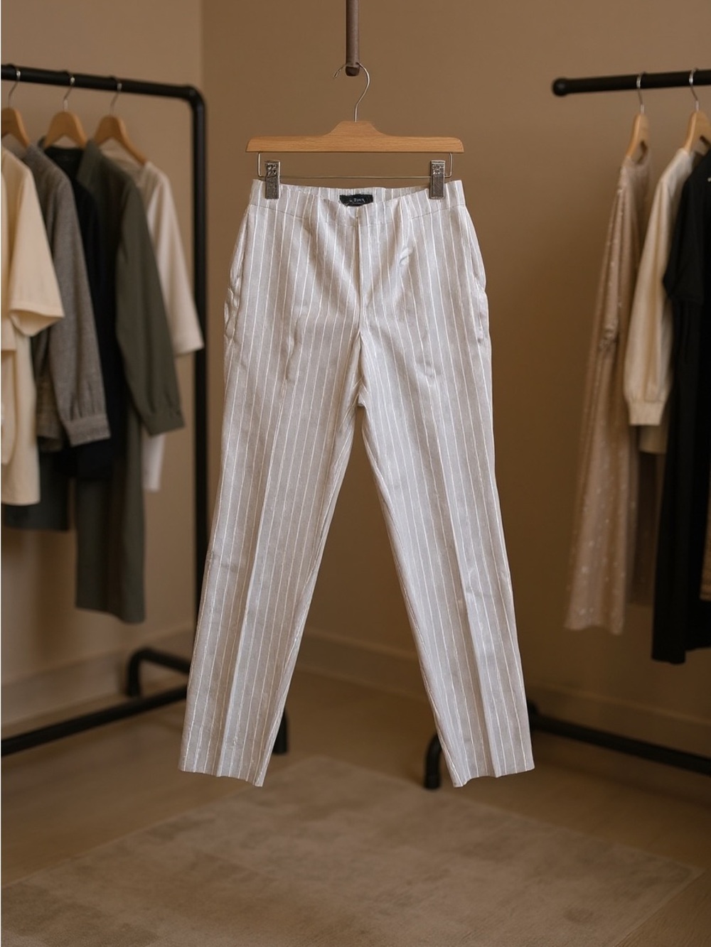 Piazza Sempione Grey Pant with White Stripe